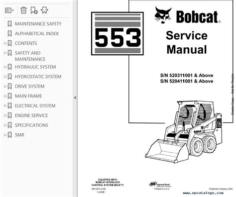 bobcat 553 skid steer|bobcat 553 service manual.